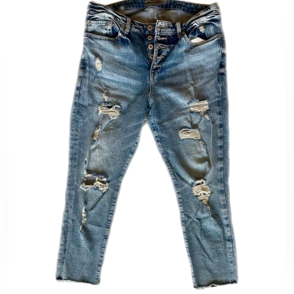 Torrid High Rise Straight Distressed Jeans 12R